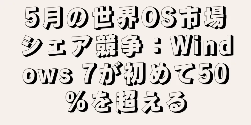 5月の世界OS市場シェア競争：Windows 7が初めて50%を超える