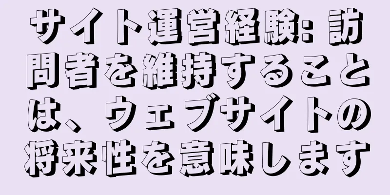 サイト運営経験: 訪問者を維持することは、ウェブサイトの将来性を意味します