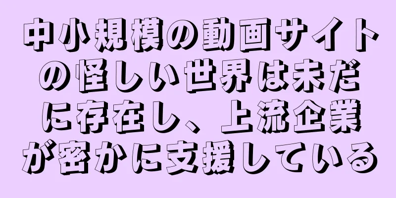 中小規模の動画サイトの怪しい世界は未だに存在し、上流企業が密かに支援している