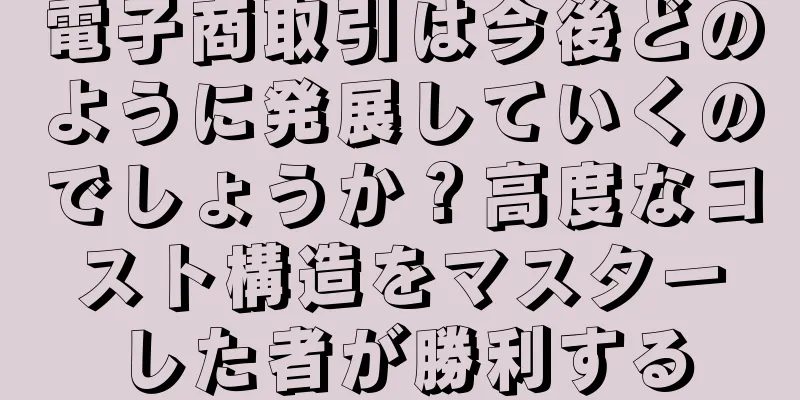 電子商取引は今後どのように発展していくのでしょうか？高度なコスト構造をマスターした者が勝利する