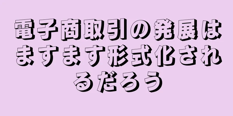 電子商取引の発展はますます形式化されるだろう