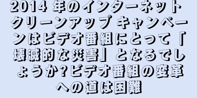 2014 年のインターネット クリーンアップ キャンペーンはビデオ番組にとって「壊滅的な災害」となるでしょうか?ビデオ番組の変革への道は困難