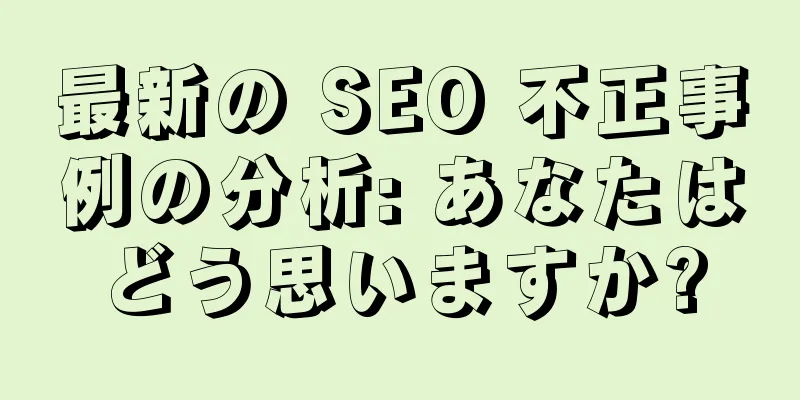 最新の SEO 不正事例の分析: あなたはどう思いますか?