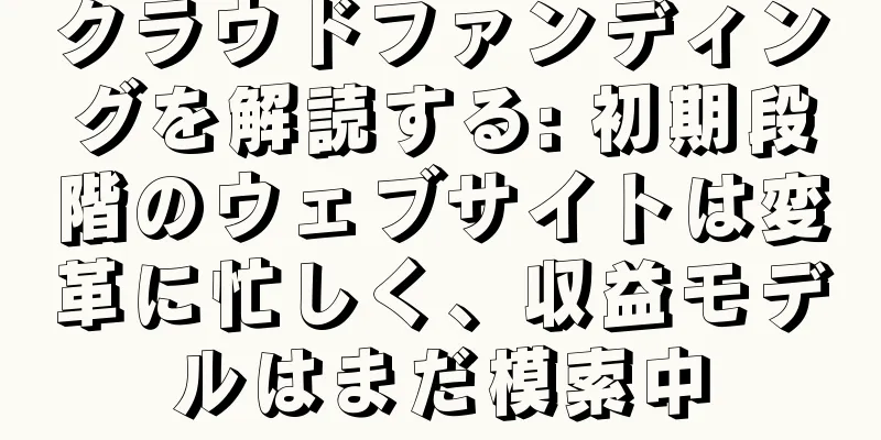 クラウドファンディングを解読する: 初期段階のウェブサイトは変革に忙しく、収益モデルはまだ模索中