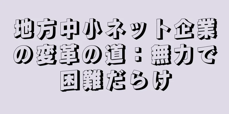 地方中小ネット企業の変革の道：無力で困難だらけ