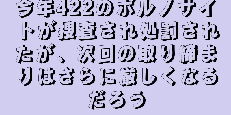 今年422のポルノサイトが捜査され処罰されたが、次回の取り締まりはさらに厳しくなるだろう
