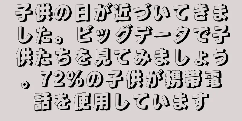 子供の日が近づいてきました。ビッグデータで子供たちを見てみましょう。72％の子供が携帯電話を使用しています