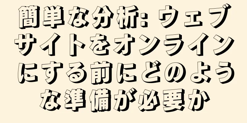 簡単な分析: ウェブサイトをオンラインにする前にどのような準備が必要か