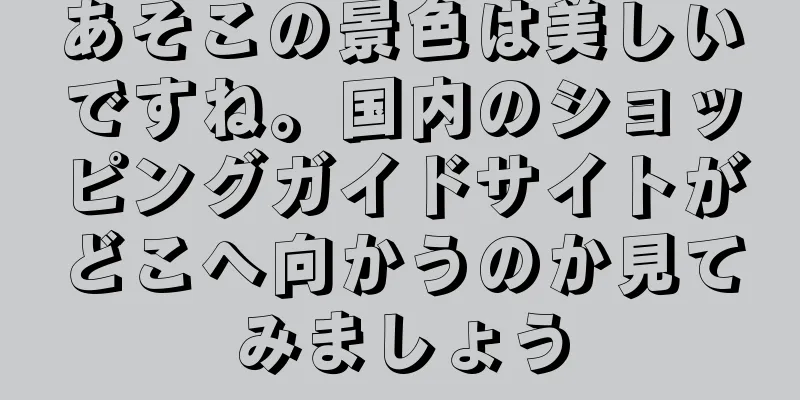 あそこの景色は美しいですね。国内のショッピングガイドサイトがどこへ向かうのか見てみましょう