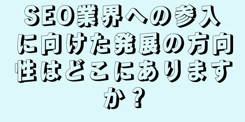 SEO業界への参入に向けた発展の方向性はどこにありますか？