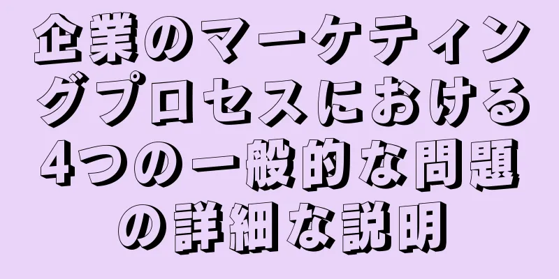 企業のマーケティングプロセスにおける4つの一般的な問題の詳細な説明