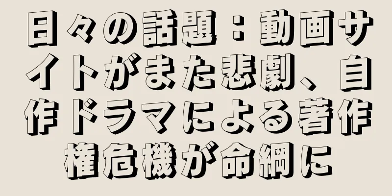 日々の話題：動画サイトがまた悲劇、自作ドラマによる著作権危機が命綱に