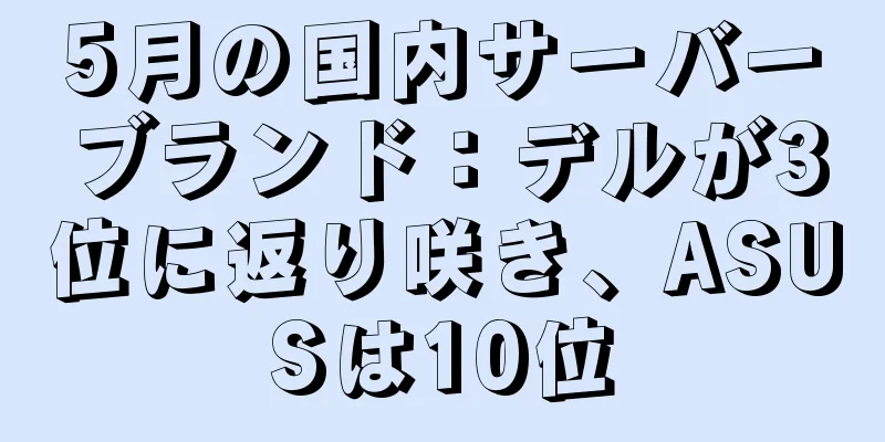 5月の国内サーバーブランド：デルが3位に返り咲き、ASUSは10位