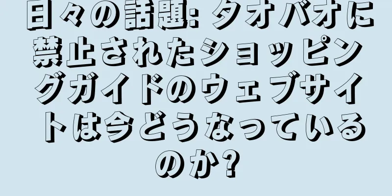 日々の話題: タオバオに禁止されたショッピングガイドのウェブサイトは今どうなっているのか?