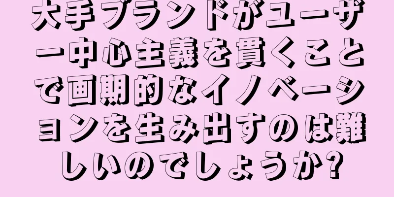 大手ブランドがユーザー中心主義を貫くことで画期的なイノベーションを生み出すのは難しいのでしょうか?