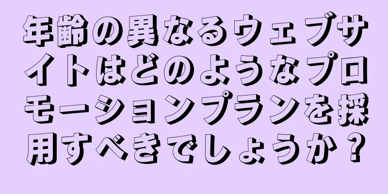 年齢の異なるウェブサイトはどのようなプロモーションプランを採用すべきでしょうか？