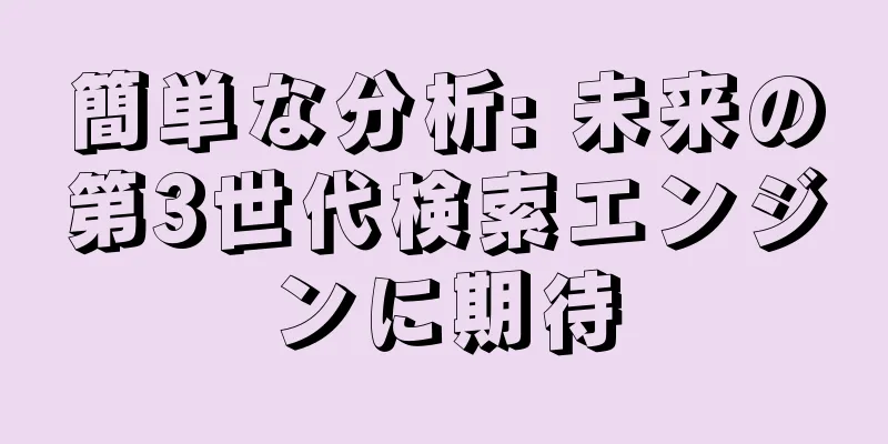 簡単な分析: 未来の第3世代検索エンジンに期待