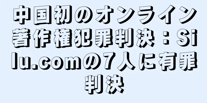 中国初のオンライン著作権犯罪判決：Silu.comの7人に有罪判決