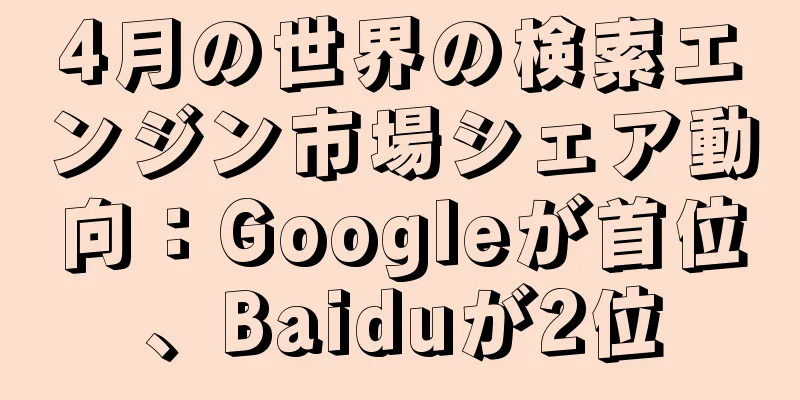 4月の世界の検索エンジン市場シェア動向：Googleが首位、Baiduが2位