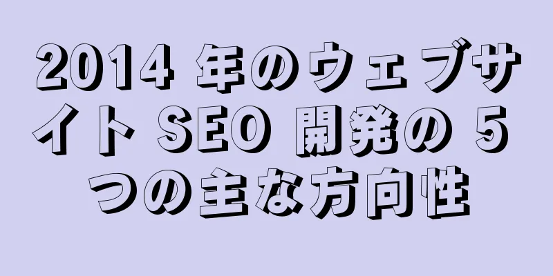 2014 年のウェブサイト SEO 開発の 5 つの主な方向性