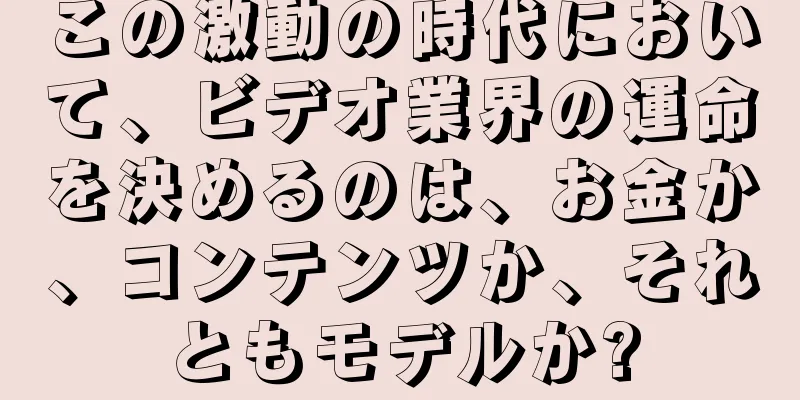 この激動の時代において、ビデオ業界の運命を決めるのは、お金か、コンテンツか、それともモデルか?