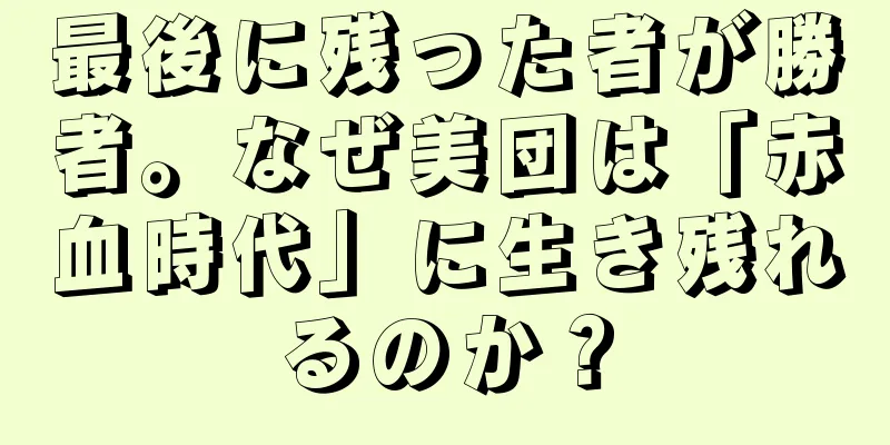 最後に残った者が勝者。なぜ美団は「赤血時代」に生き残れるのか？