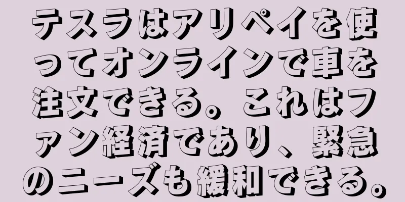テスラはアリペイを使ってオンラインで車を注文できる。これはファン経済であり、緊急のニーズも緩和できる。