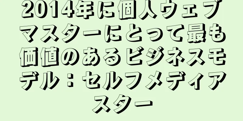 2014年に個人ウェブマスターにとって最も価値のあるビジネスモデル：セルフメディアスター
