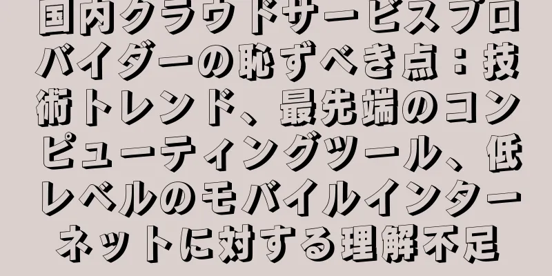 国内クラウドサービスプロバイダーの恥ずべき点：技術トレンド、最先端のコンピューティングツール、低レベルのモバイルインターネットに対する理解不足