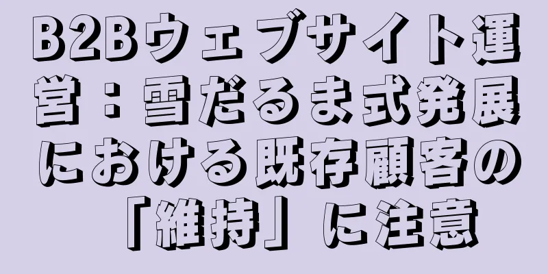 B2Bウェブサイト運営：雪だるま式発展における既存顧客の「維持」に注意