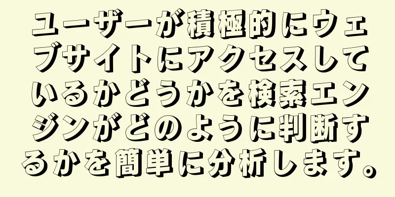 ユーザーが積極的にウェブサイトにアクセスしているかどうかを検索エンジンがどのように判断するかを簡単に分析します。