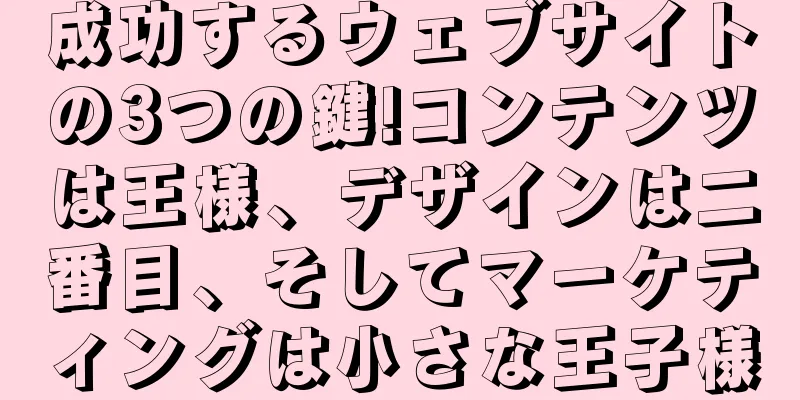 成功するウェブサイトの3つの鍵!コンテンツは王様、デザインは二番目、そしてマーケティングは小さな王子様