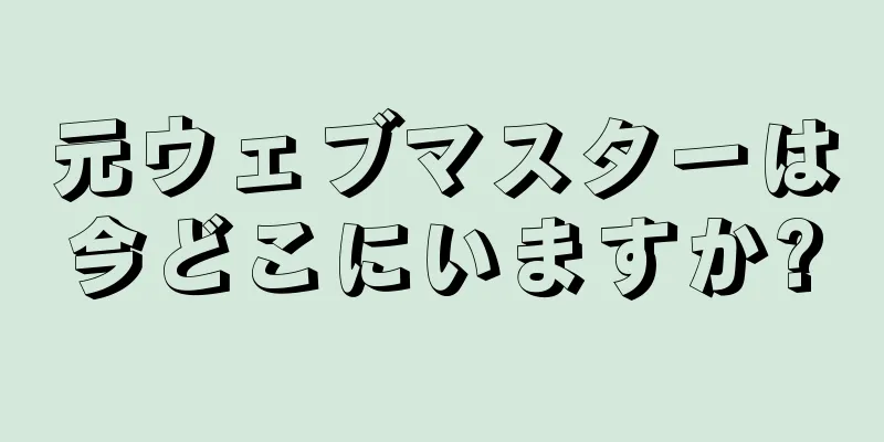 元ウェブマスターは今どこにいますか?
