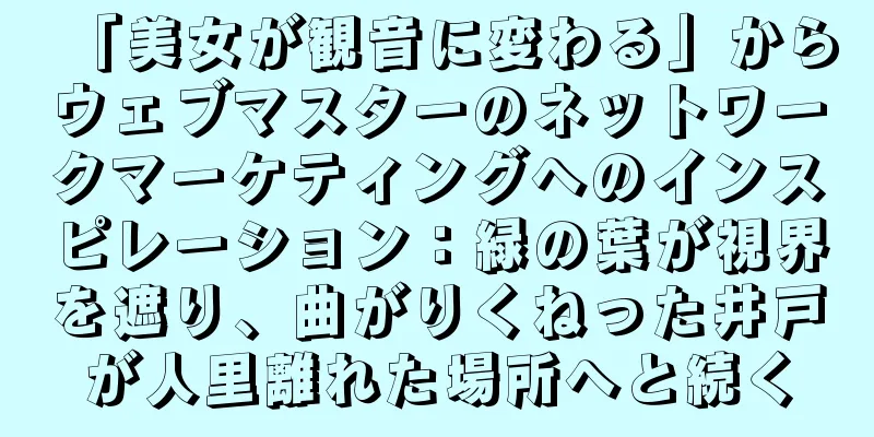 「美女が観音に変わる」からウェブマスターのネットワークマーケティングへのインスピレーション：緑の葉が視界を遮り、曲がりくねった井戸が人里離れた場所へと続く