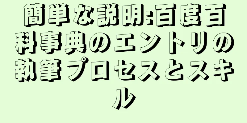 簡単な説明:百度百科事典のエントリの執筆プロセスとスキル