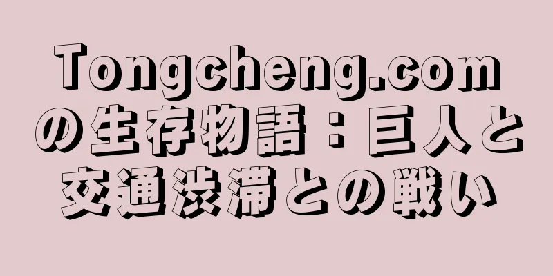 Tongcheng.comの生存物語：巨人と交通渋滞との戦い