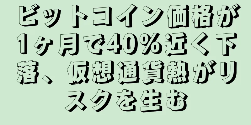 ビットコイン価格が1ヶ月で40%近く下落、仮想通貨熱がリスクを生む
