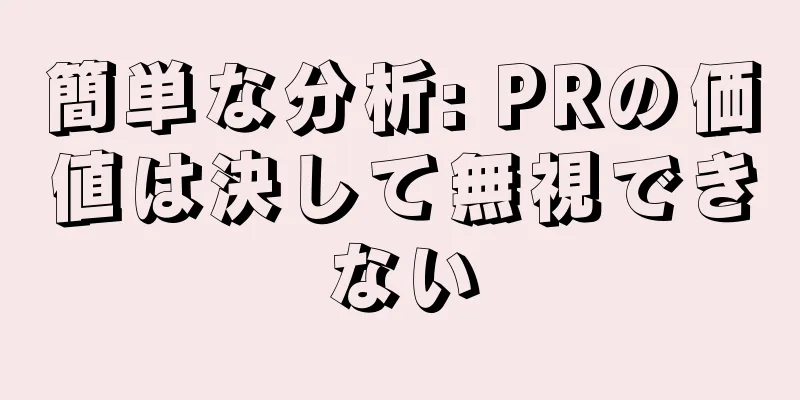 簡単な分析: PRの価値は決して無視できない