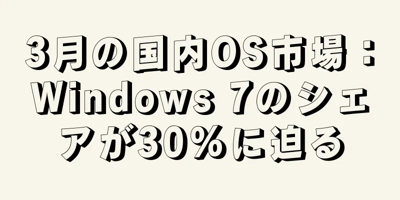 3月の国内OS市場：Windows 7のシェアが30%に迫る