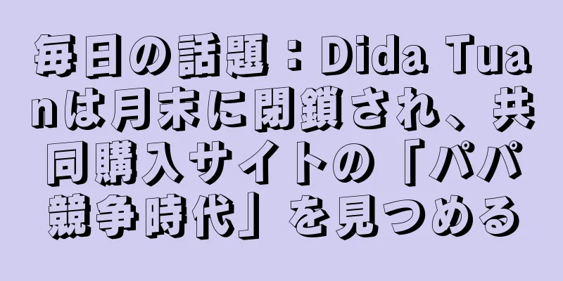 毎日の話題：Dida Tuanは月末に閉鎖され、共同購入サイトの「パパ競争時代」を見つめる