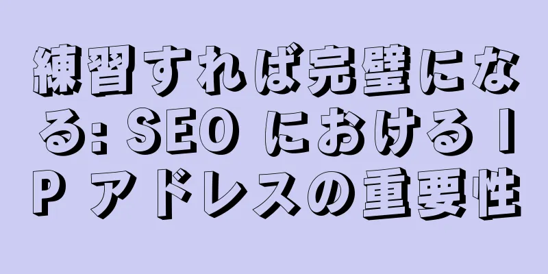 練習すれば完璧になる: SEO における IP アドレスの重要性