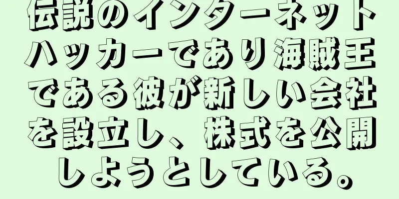 伝説のインターネットハッカーであり海賊王である彼が新しい会社を設立し、株式を公開しようとしている。