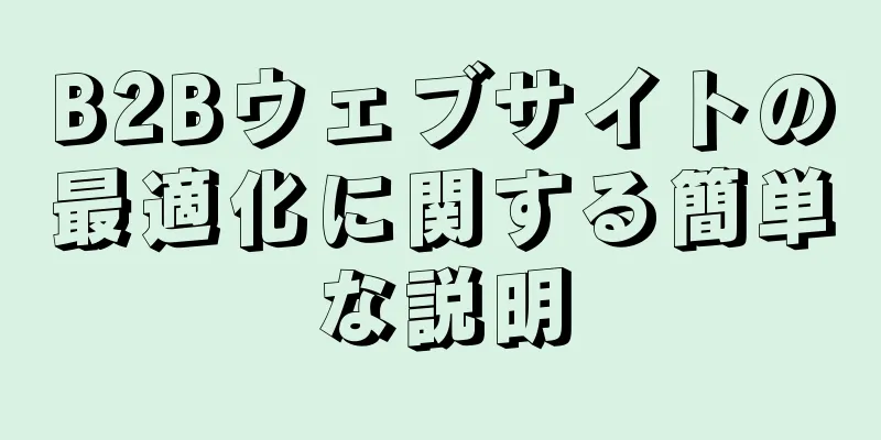 B2Bウェブサイトの最適化に関する簡単な説明