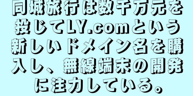 同城旅行は数千万元を投じてLY.comという新しいドメイン名を購入し、無線端末の開発に注力している。