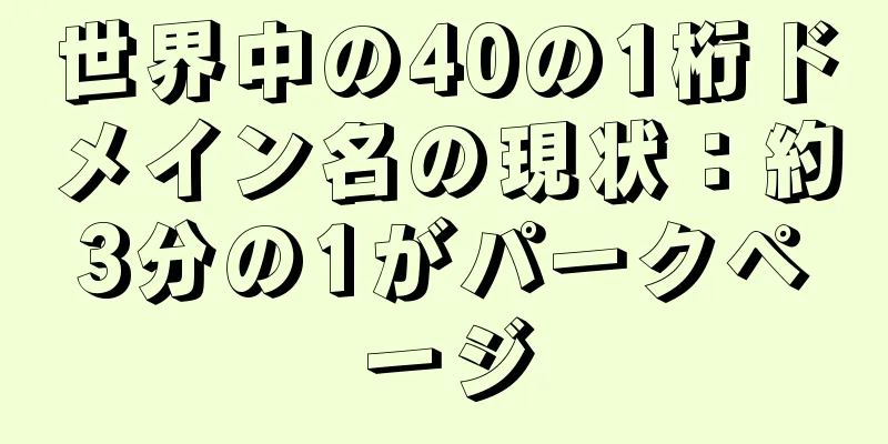 世界中の40の1桁ドメイン名の現状：約3分の1がパークページ