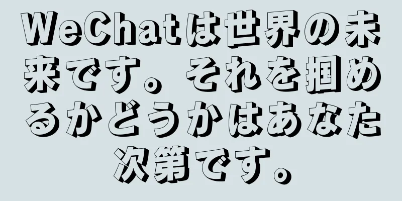 WeChatは世界の未来です。それを掴めるかどうかはあなた次第です。
