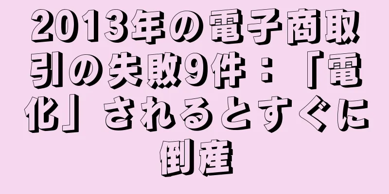 2013年の電子商取引の失敗9件：「電化」されるとすぐに倒産