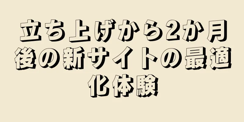 立ち上げから2か月後の新サイトの最適化体験