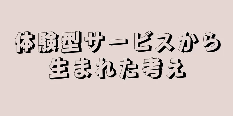 体験型サービスから生まれた考え