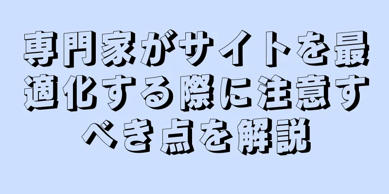 専門家がサイトを最適化する際に注意すべき点を解説